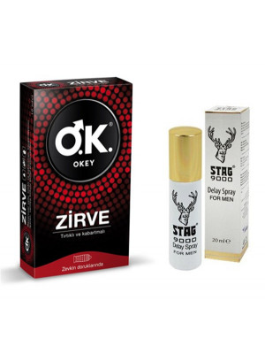  Okey Prezervatif Zirve + Stag 9000 Sprey